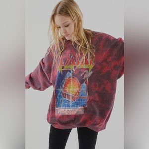 Urban Outfitters, Def Leppard Pyromania Tie-Dye Crew neck sweat shirt